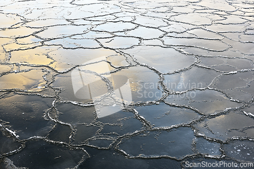 Image of thin ice on the surface of the Baltic Sea