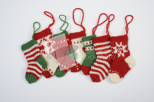 Image of Cozy family tradition captured in handcrafted holiday stockings