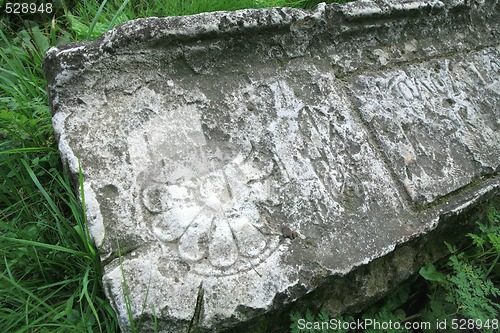 Image of Vintage Ancient Stone in Herb