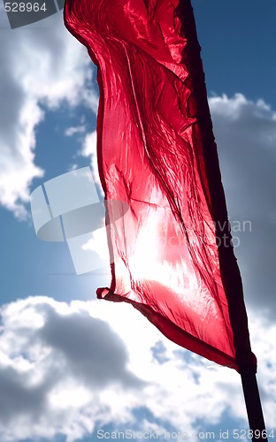 Image of brightly red flag