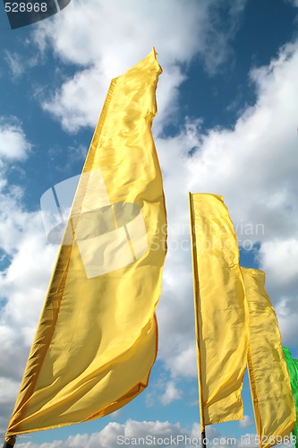 Image of brightly yellow flags