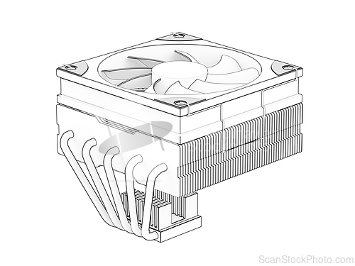 Image of Sketch of low-profile cpu cooler