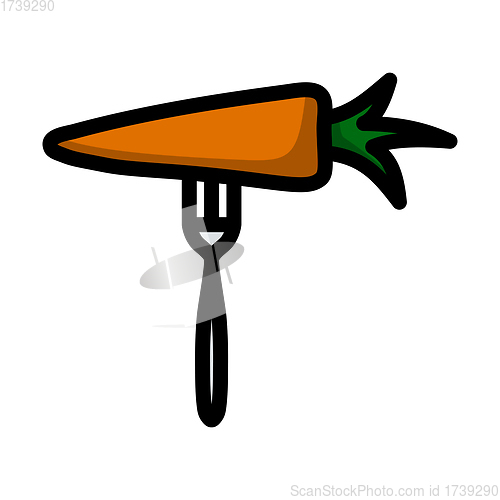Image of Icon Of Diet Carrot On Fork