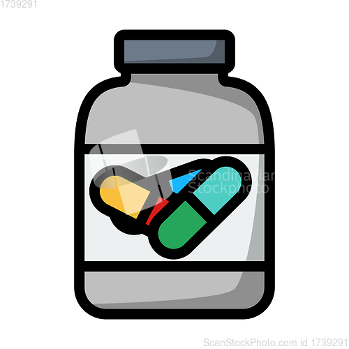 Image of Icon Of Fitness Pills In Container