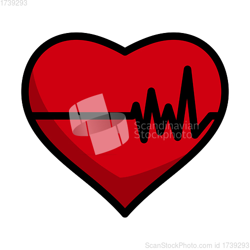 Image of Icon Of Heart With Cardio Diagram