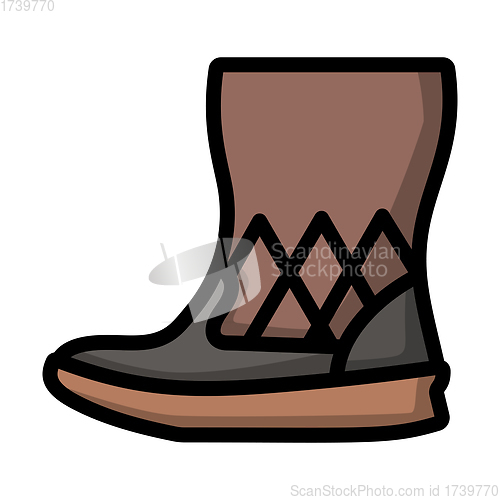 Image of Woman Fluffy Boot Icon