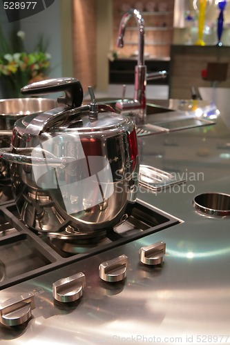 Image of saucepan on the gas fryer