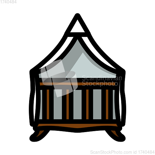 Image of Crib With Canopy Icon