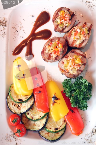 Image of Meat Dish-grill with Stewed Vegetable