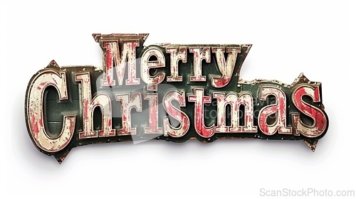 Image of Words Merry Christmas created in Art Deco Typography.