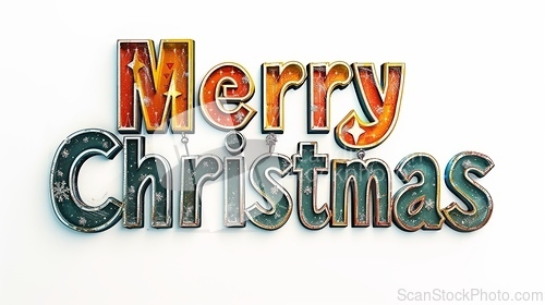 Image of Words Merry Christmas created in Art Deco Typography.