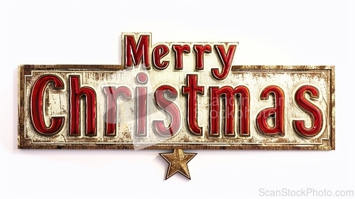 Image of Words Merry Christmas created in Art Deco Typography.
