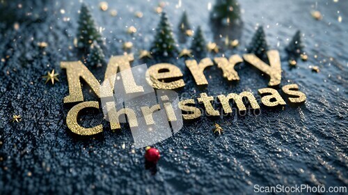 Image of Asphalt Merry Christmas concept creative horizontal art poster.