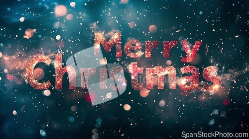 Image of Galaxy Merry Christmas concept creative horizontal art poster.