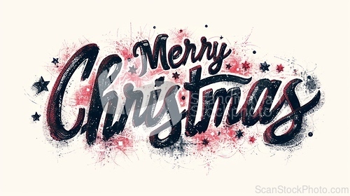 Image of Words Merry Christmas created in Embossed Calligraphy.