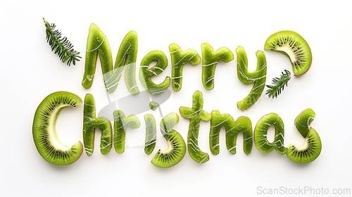 Image of Words Merry Christmas created in Kiwi Typography.