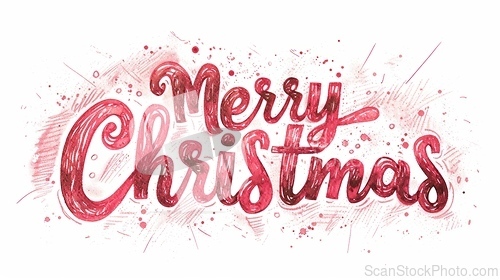 Image of Words Merry Christmas created in Hand-Lettering.