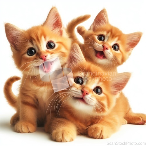 Image of adorable young orange kittens