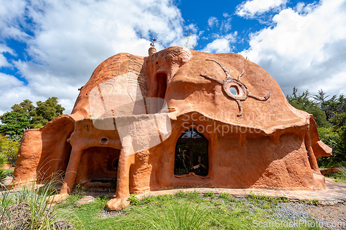 Image of Casa Terracota, House made of clay Villa de Leyva, Boyaca department Colombia.