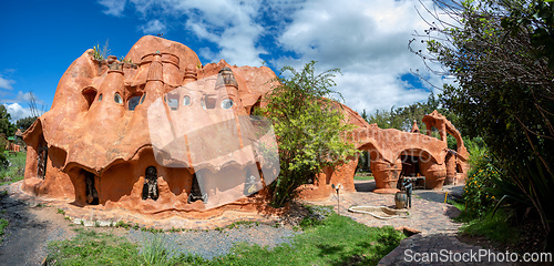 Image of Casa Terracota, House made of clay Villa de Leyva, Boyaca department Colombia.