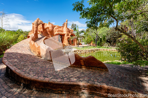 Image of Casa Terracota, House made of clay Villa de Leyva, Boyaca department Colombia.