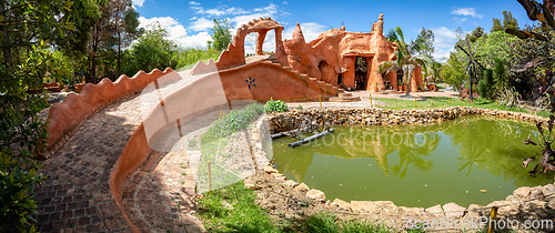 Image of Casa Terracota, House made of clay Villa de Leyva, Boyaca department Colombia.