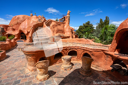 Image of Casa Terracota, House made of clay Villa de Leyva, Boyaca department Colombia.