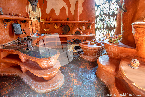 Image of Casa Terracota, House made of clay Villa de Leyva, Boyaca department Colombia.