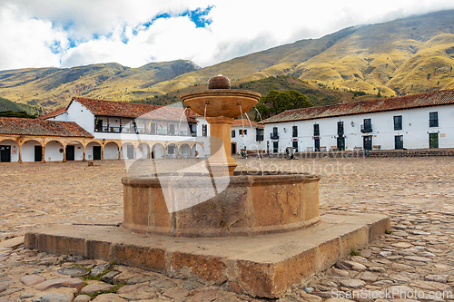 Image of Plaza Mayor in Villa de Leyva, Colombia, largest stone-paved squ