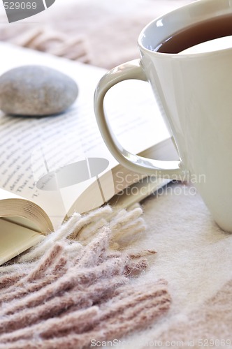 Image of Relaxing reading with tea