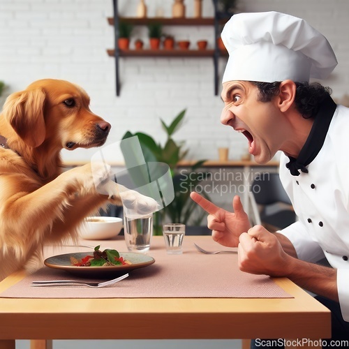 Image of dog customer refusing food