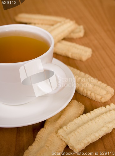 Image of cup of tea and some cookies