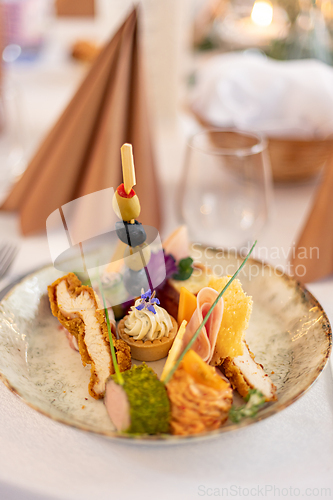 Image of Gourmet appetizers beautifully arranged