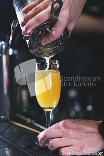 Image of Close-up of a bartenders hands