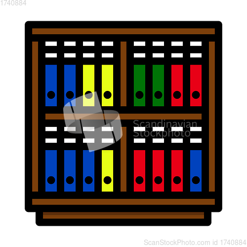 Image of Office Cabinet With Folders Icon