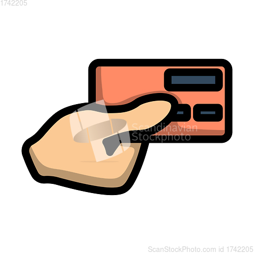 Image of Hand Holding Credit Card Icon