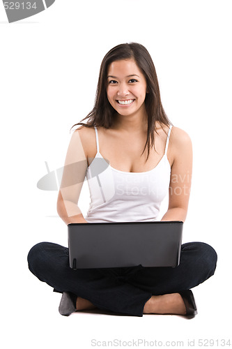 Image of Asian woman laptop