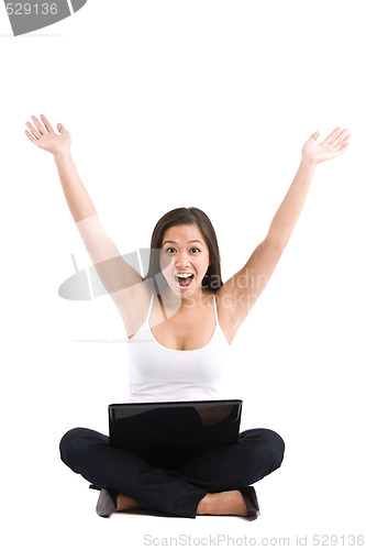 Image of Asian woman laptop