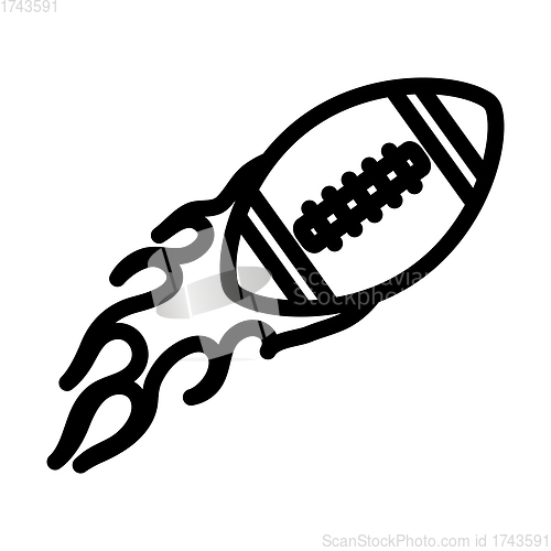 Image of American Football Fire Ball Icon