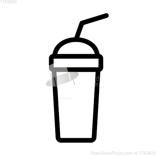 Image of Disposable Soda Cup And Flexible Stick Icon