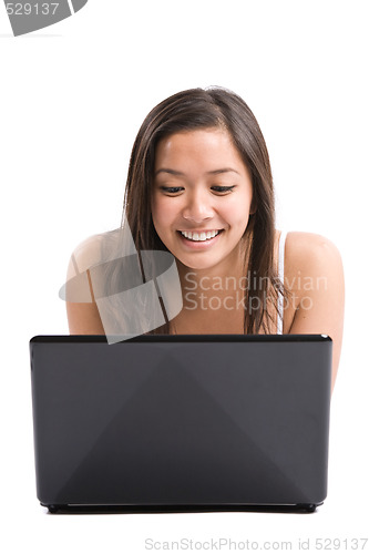 Image of Asian woman laptop