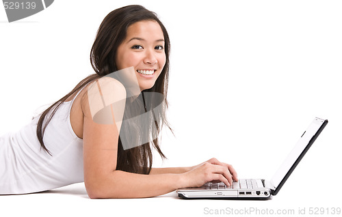 Image of Asian woman laptop