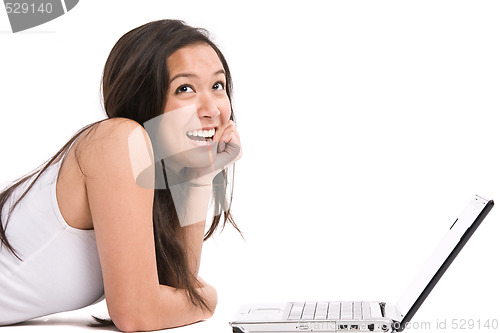 Image of Asian woman laptop
