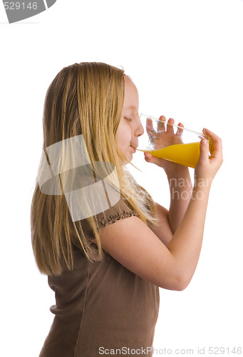 Image of Girl Drinking Orange Juice