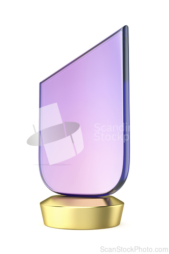 Image of Purple glass award trophy