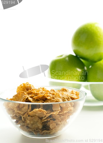 Image of cornflakes and green apples