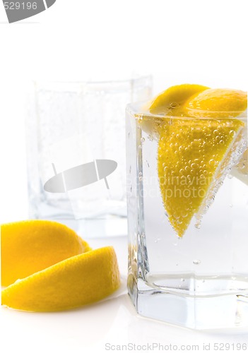 Image of soda water and lemon slices