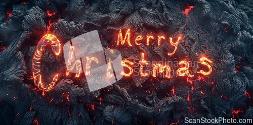 Image of Lava Merry Christmas concept creative horizontal art poster.
