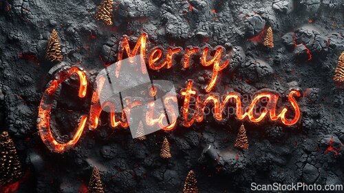 Image of Lava Merry Christmas concept creative horizontal art poster.