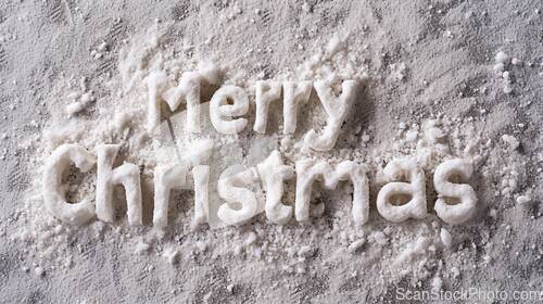Image of Pumice Stone Merry Christmas concept creative horizontal art poster.